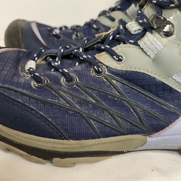 Keen women Marshall mid waterproof cushion collar hiking boot blue+grey Sz 7 - Picture 6 of 16